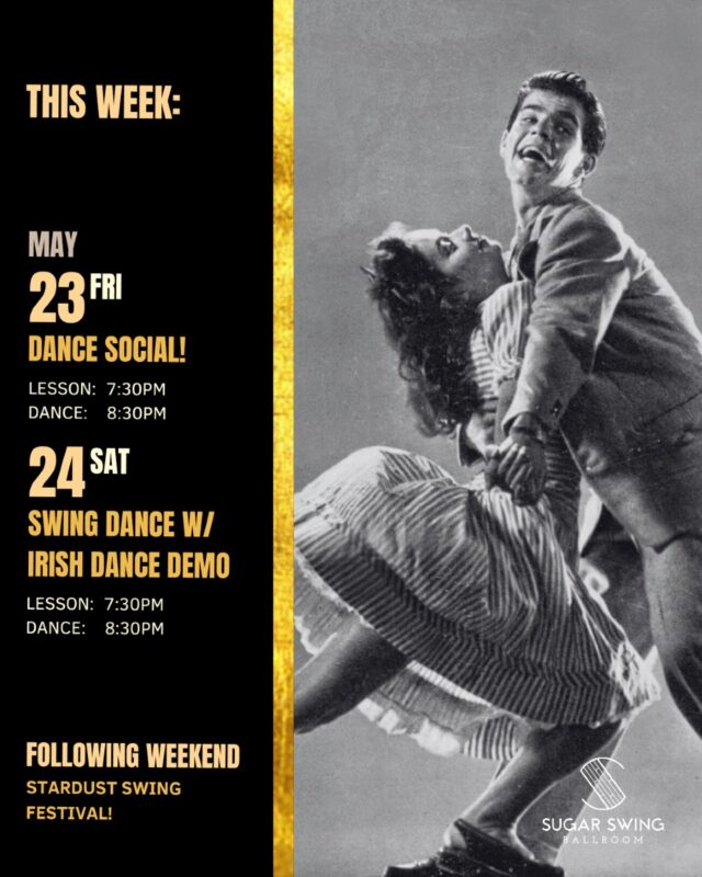 ✨☘️ Upcoming Social Dances

Two fun, beginner-friendly nights are coming up and we’d love to see you out dancing with us this weekend! Come solo or bring a friend!

On Friday we’re hosting our classic Dance Social. It’s a welcoming space to meet new people, enjoy great music, and get your feet moving. The drop-in lesson starts at 7:30pm and social dancing begins at 8:30pm.

On Saturday, we have something special planned. Alongside our regular dancing, we’re excited to feature a live Irish dance performance by Turlough, one of our instructors, and a few of his family members visiting from out of town! ☘️ We'll have a Lindy Hop drop-in lesson starting at 7:30pm and the performance will follow shortly after, with social dancing continuing into the night.

See you on the dance floor! 🪩
