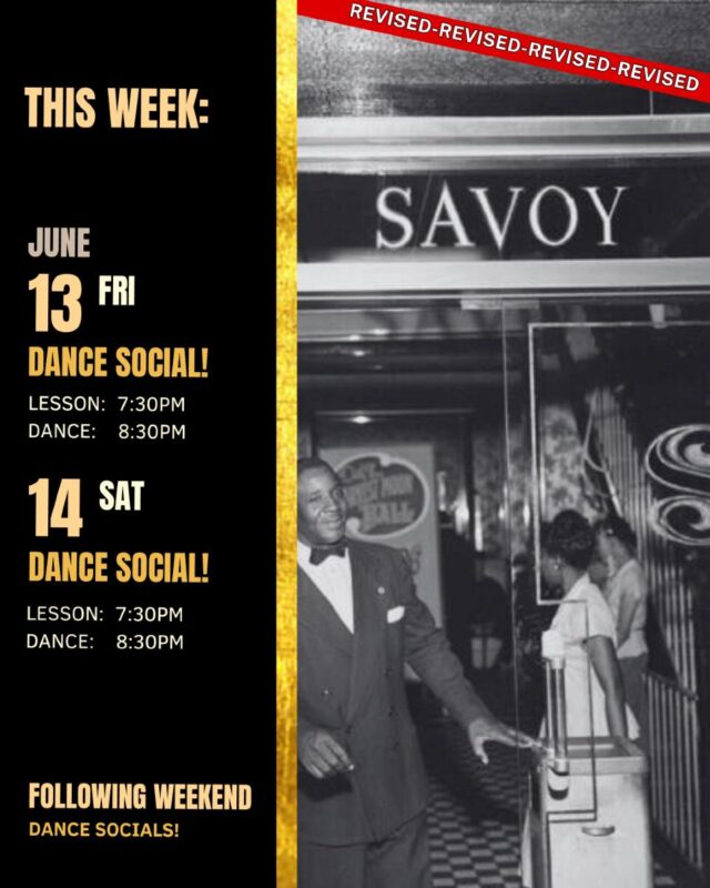 ✨Updated: Upcoming Social Dances

Heads up! Our live music night originally planned for Saturday is being postponed due to the playoffs. We’ll keep you posted with a new date soon.

In the meantime, we’re still dancing both Friday and Saturday with two classic Dance Socials! These evenings are a great way to enjoy the music, meet new people, and get your groove on. Drop-in lesson starts at 7:30pm, followed by social dancing at 8:30pm.

No partner needed. Just come ready to boogie! 🤗