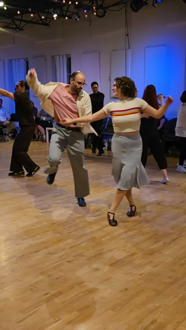Caught in the wild! Two of our very best instructors, social dancing and jamming it out at our Open House last night