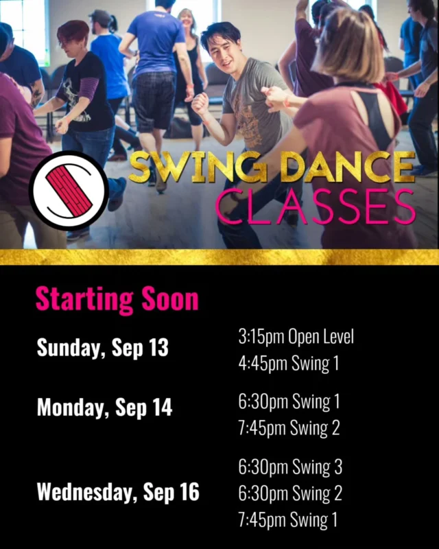 Get Hep and join us this Fall in a swing dance class! Beginner? No experience or partner needed, check out our Swing 1 class, rotating or partners track. sugarswing.com/register

📸 Jen Rush Photography